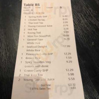 Tasty Thai menu