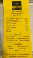 Mann Meats menu