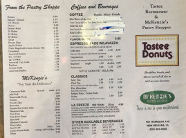 Tastee menu