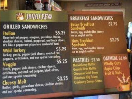 Java Crew menu