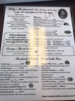 Polly's menu