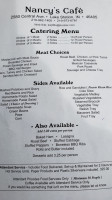 Nancy's Cafe menu