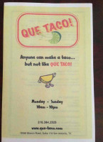 Taco Blvd menu