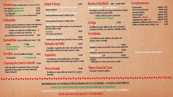 La Chilanga menu