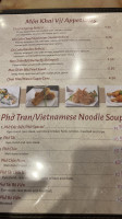 Pho Tran menu