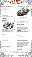 Jhony's Peruvian Cuisine menu