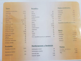 Cafetería El Paseo menu