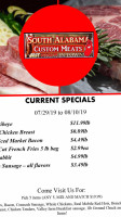 South Alabama Custom Meats menu