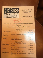 Headies Pizza Pour menu