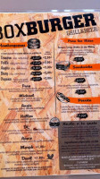 Boxburger menu