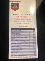 Aaron’s On The Square menu