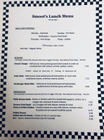 Smoot's menu