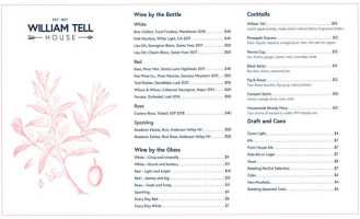 William Tell House menu