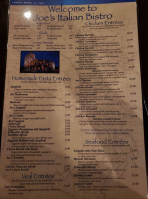 Joe's Italian Bistro menu