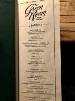 The Green Room menu