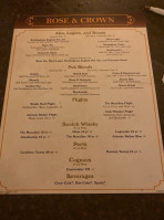 Rose Crown Dining Room menu