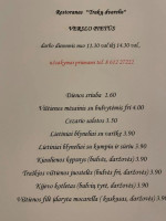 Trakų Dvarelis menu