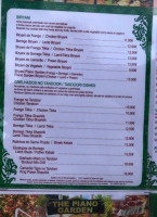 The Piano Garden menu