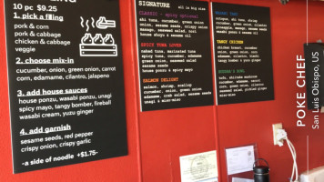 Poke Chef menu