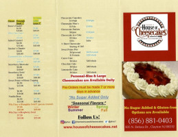 Yhanne's House Of Cheesecakes menu