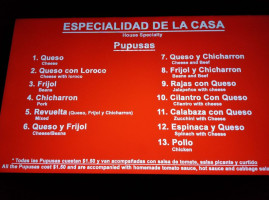 El Pueblo Salvadorian Comedor Y Pupuseria menu