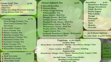 Tea Bear Teahouse menu