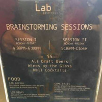 The Lab Gastropub menu