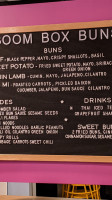 Boombox Buns menu