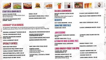 Hard Rock Cafe Helsinki menu