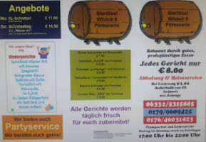 Bierfässl menu