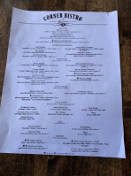 Corner Bistro menu