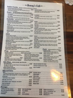 Benny's Cafe menu