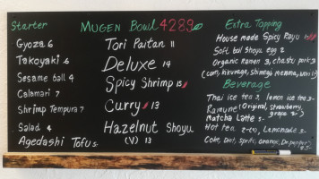 Mugen Noodle menu