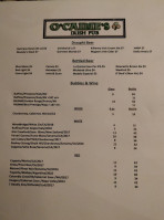 O'caine's Irish Pub menu