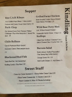 Kindling Texas Kitchen menu