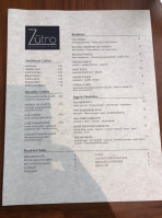 Zutro Bar menu