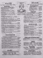 J&w's Fast Food menu