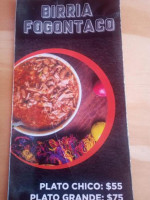 Fogontaco menu