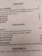 Palapas Seafood menu