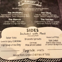 Recess Beer Garden menu