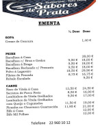 Sabores De Prata menu