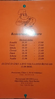 Restaurace U Oskara menu