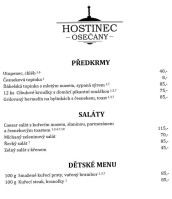 Hostinec Osečany menu