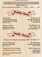 Jeanne’s Pizza Pantry menu