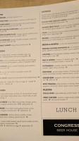 Congress Beer House menu