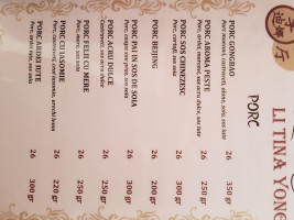 Li Tina Yong menu