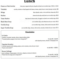 La Casita Gastown menu