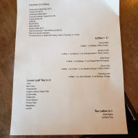 Chaise Café Lounge menu