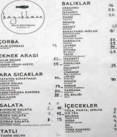 Kayıkhane menu