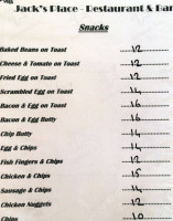 Jack's Place menu